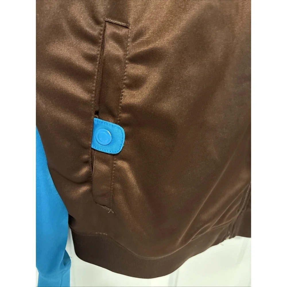 Coogi Mens Y2K Blue/Brown Polyester Long Sleeve Full Zip Track Jacket Sz L